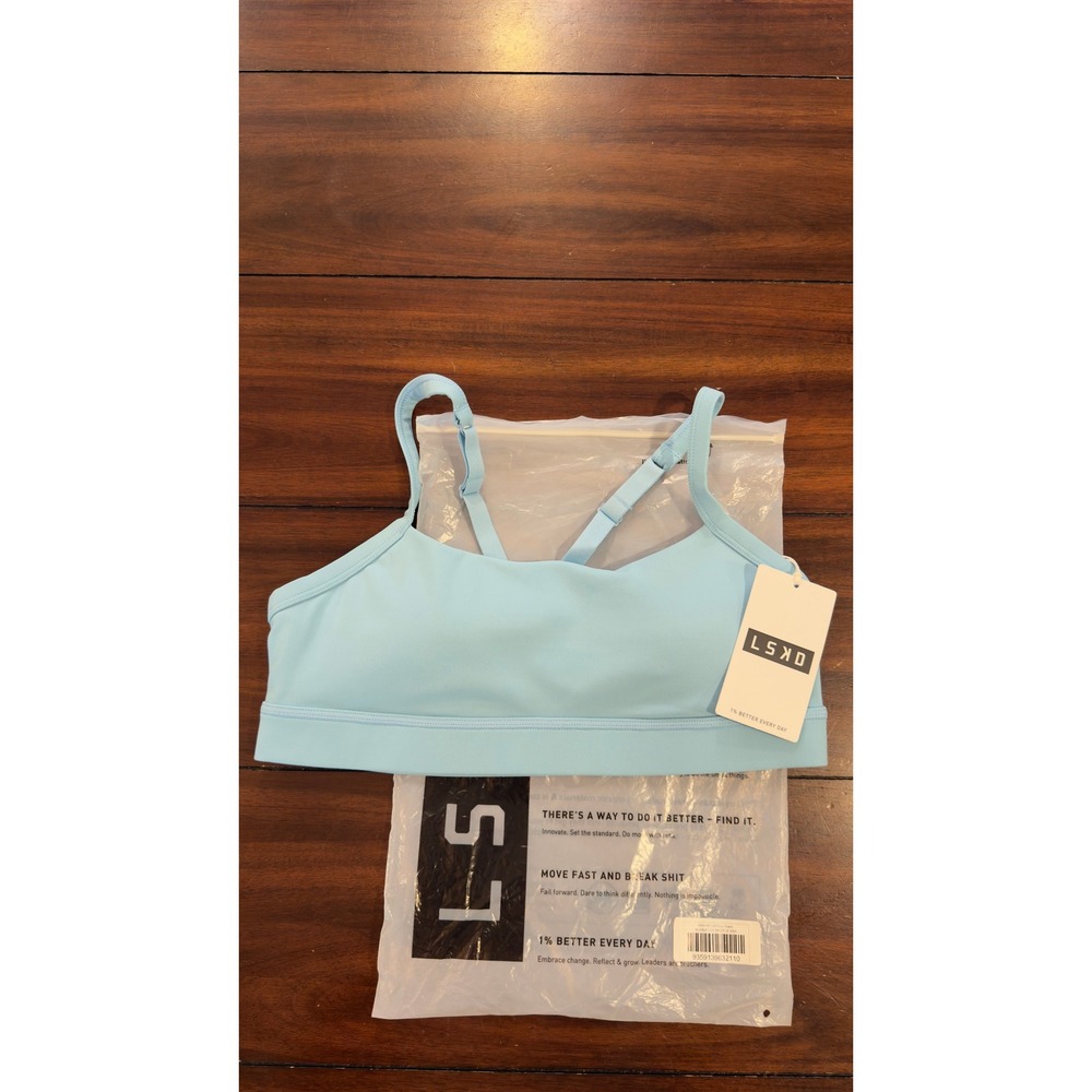LSKD Momentum Sports Bra Sky Blue Medium Support WBRA01422 Size Large NEW NWT